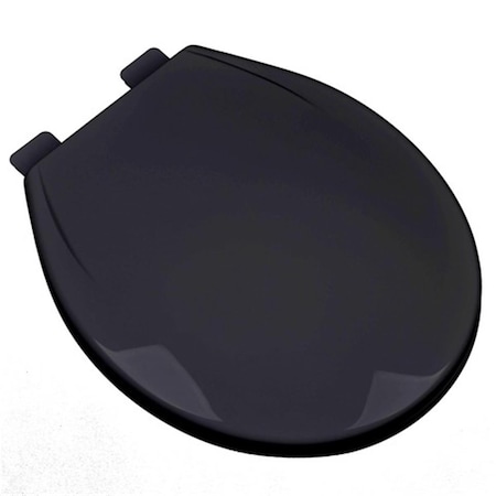 Plumbing Technologies Slow Close Plastic Round Front Contemporary Design Toilet Seat- Black 2F1R6-90